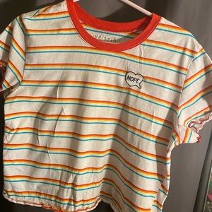 Colorful Striped Half Shirt